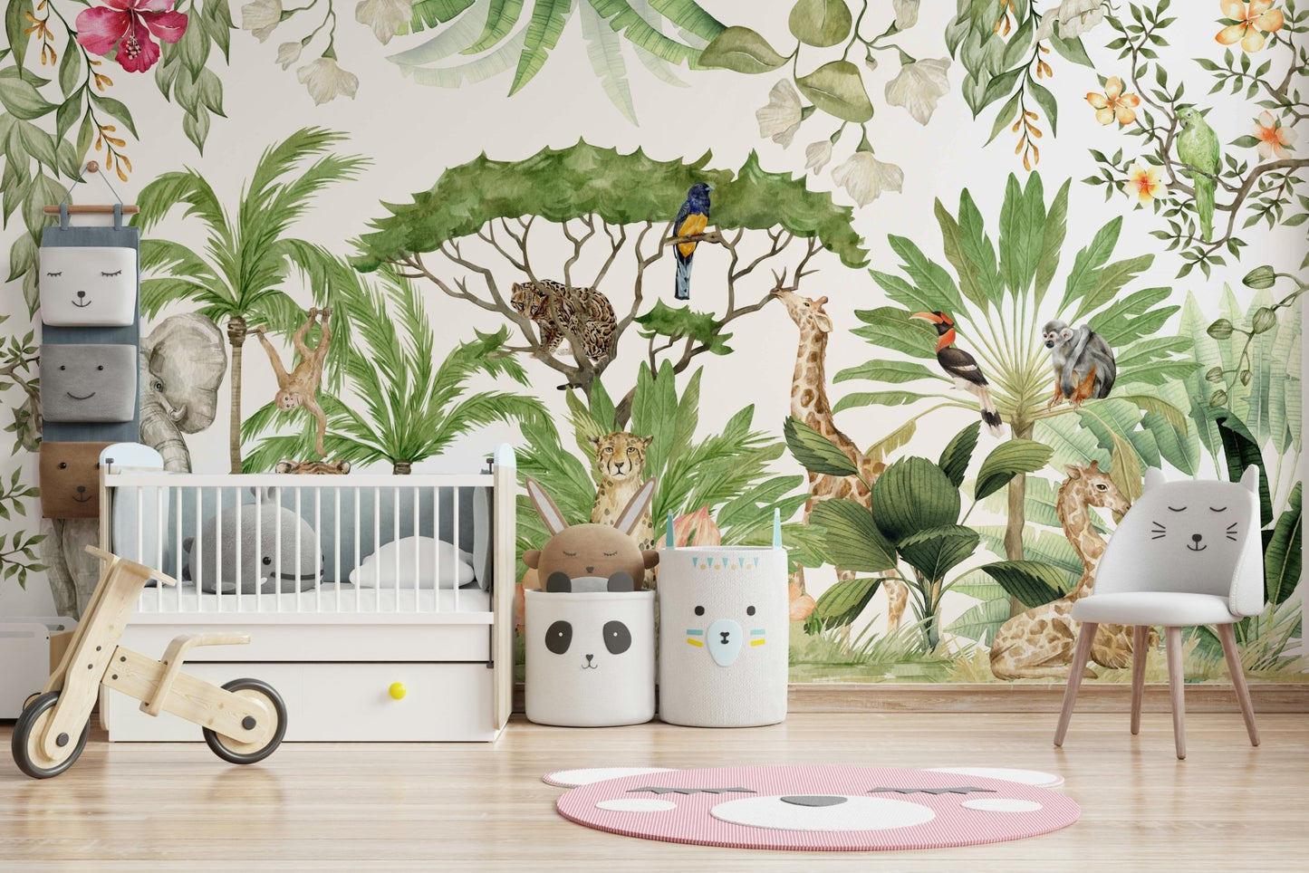 Serene watercolor wildlife scene for wall decor, GD1235