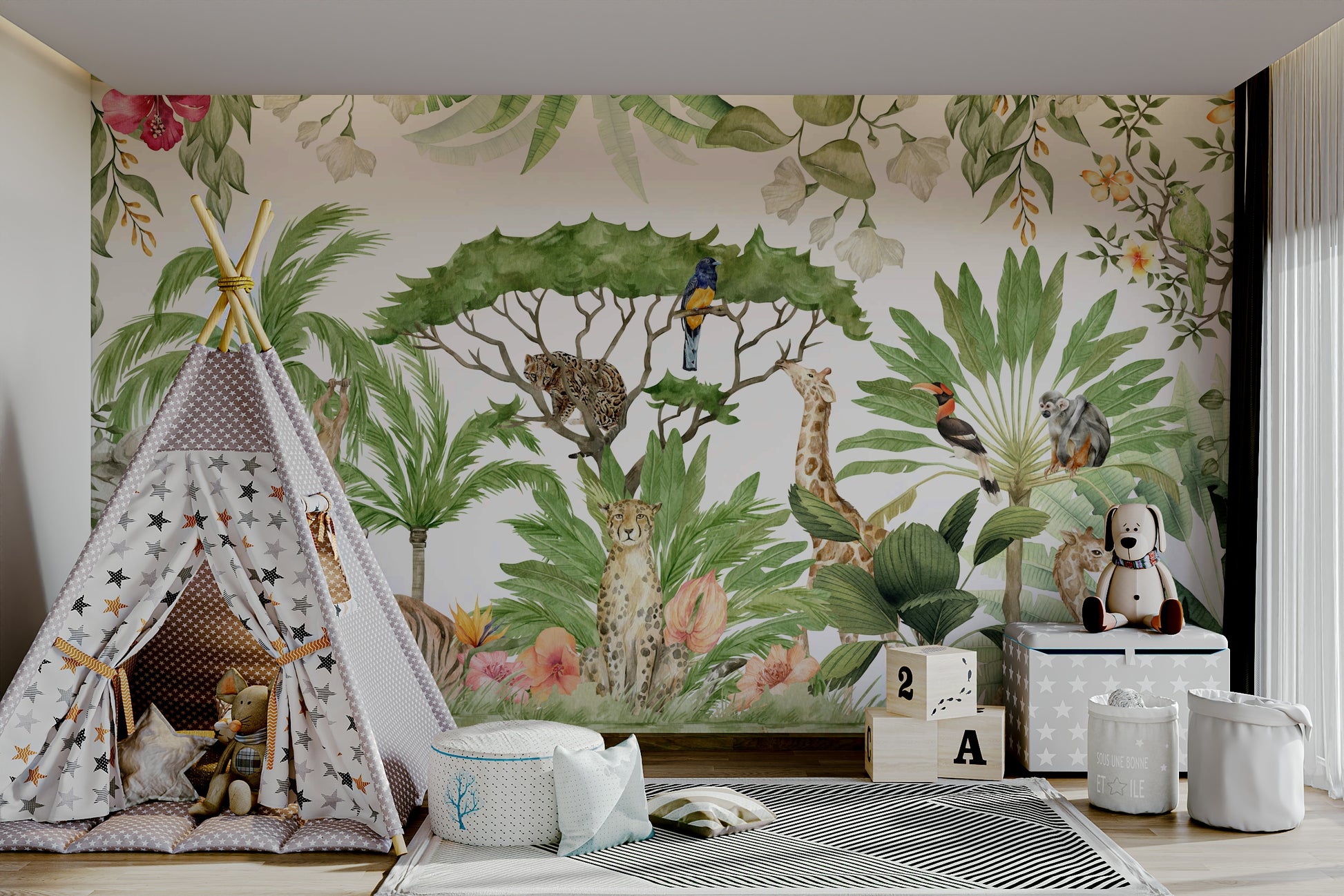 Artistic depiction of wildlife in watercolor style

