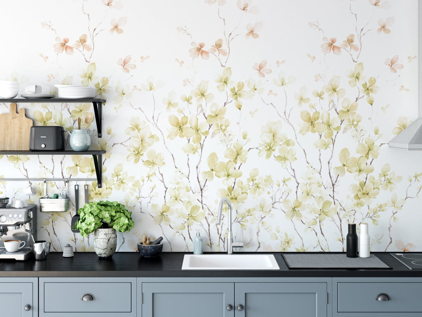 Watercolor yellow flower Wallpaper murals - Giffywalls