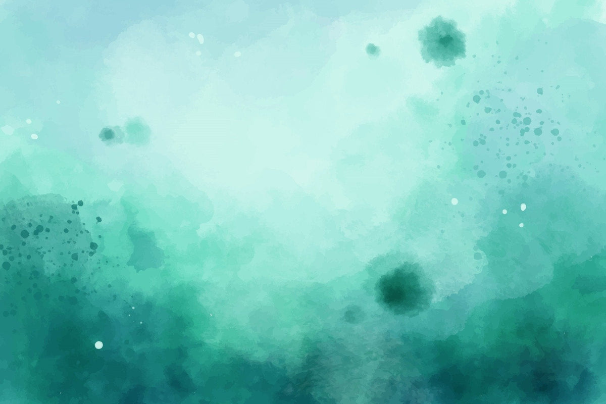 Watercolor Green Wallpaper Mural in your room — zoomed