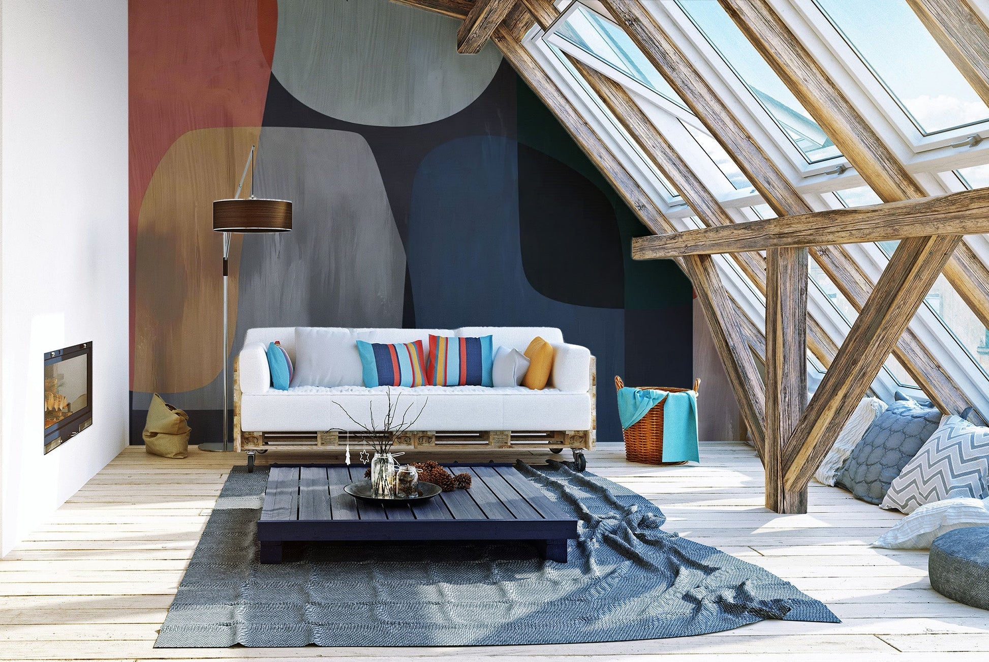 Watercolour Abstract Wall Mural - Giffywalls