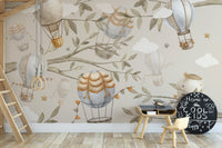Watercolour Air Balloon Wall Mural - Giffywalls, C150