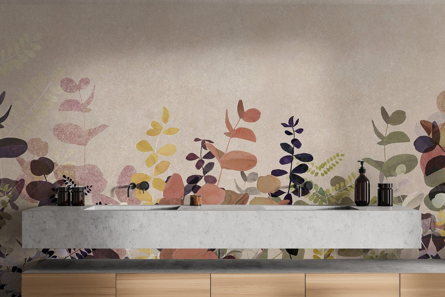 "Watercolor foliage wallpaper for walls"
