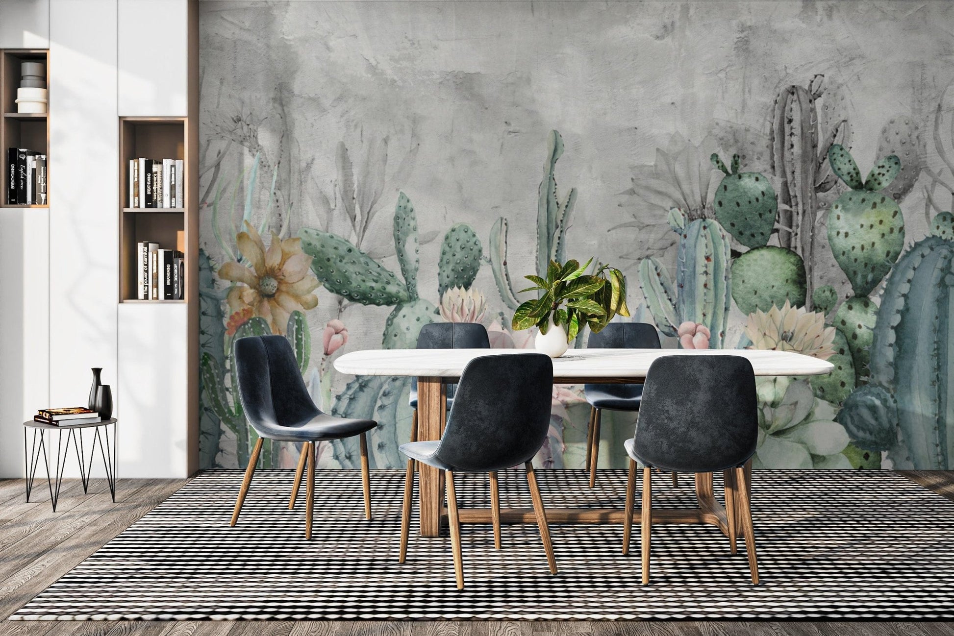 Botanical succulent wallpaper print
