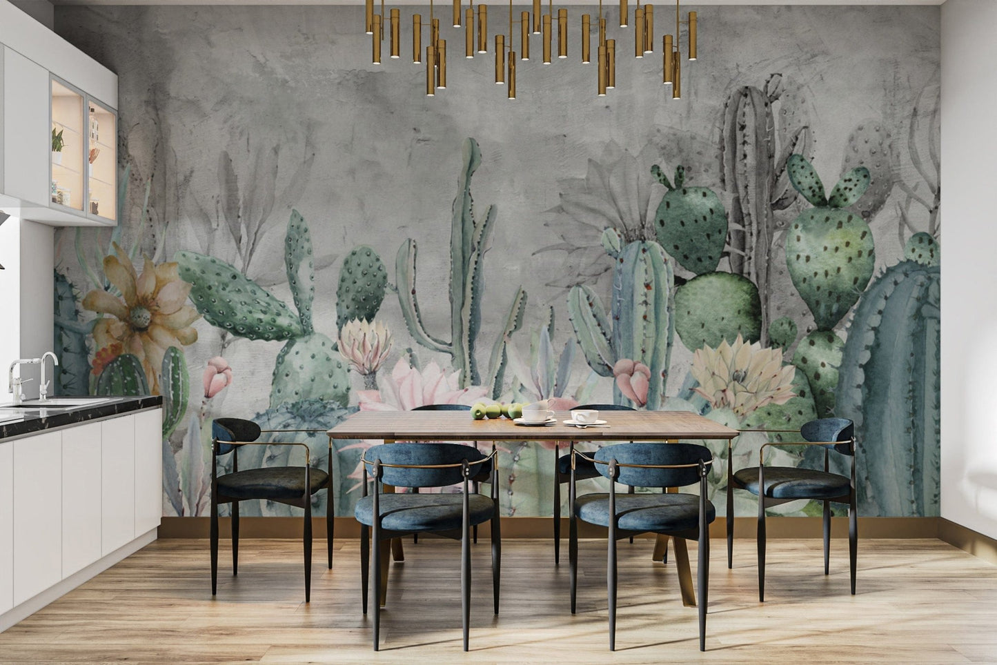 Desert-inspired watercolor wallpaper
