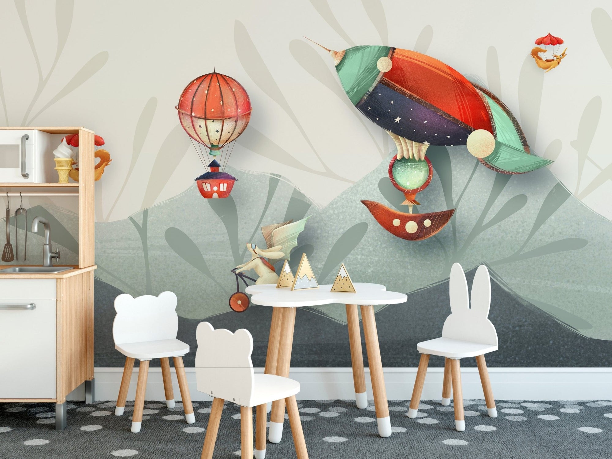 Watercolor illustration for kids room wall decor. A730