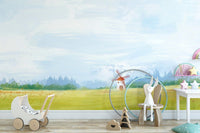 Beautiful Watercolour Countryside Green Garden Wallpaper Forest-05