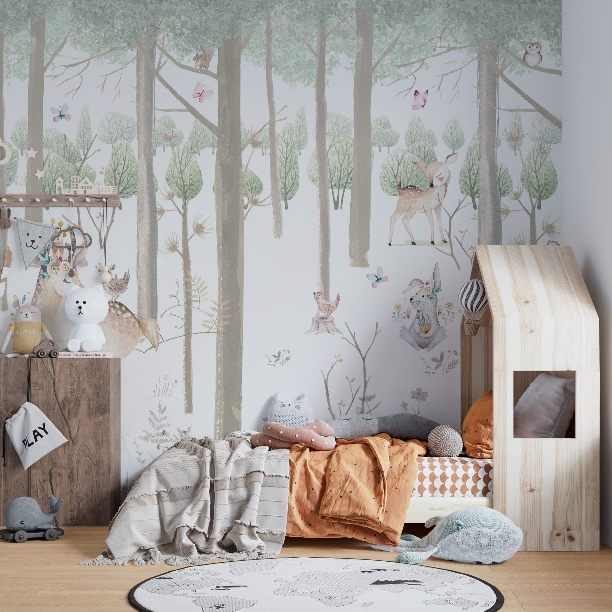 Watercolour Forest Animals Kids Wallpaper Murals - Giffywalls