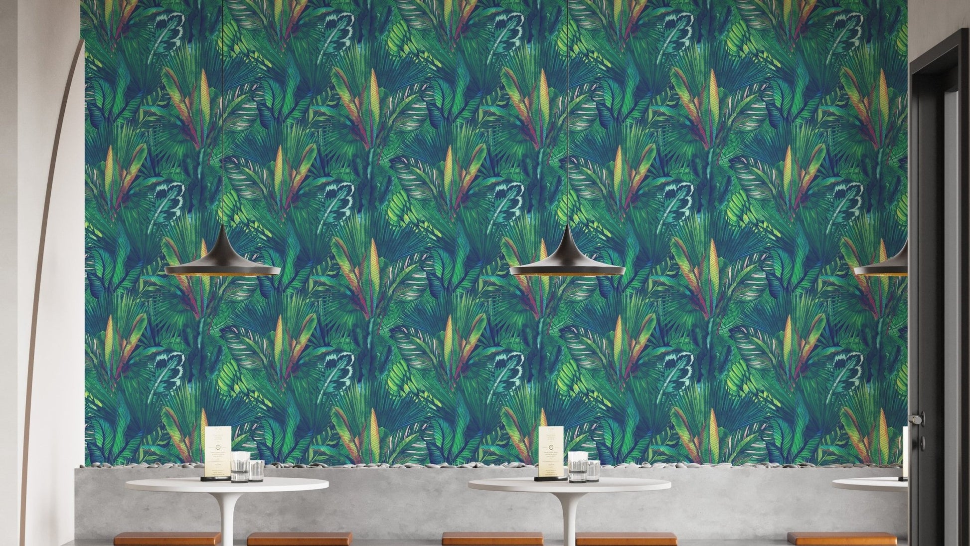 Lush tropical greenery peelable wallpaper