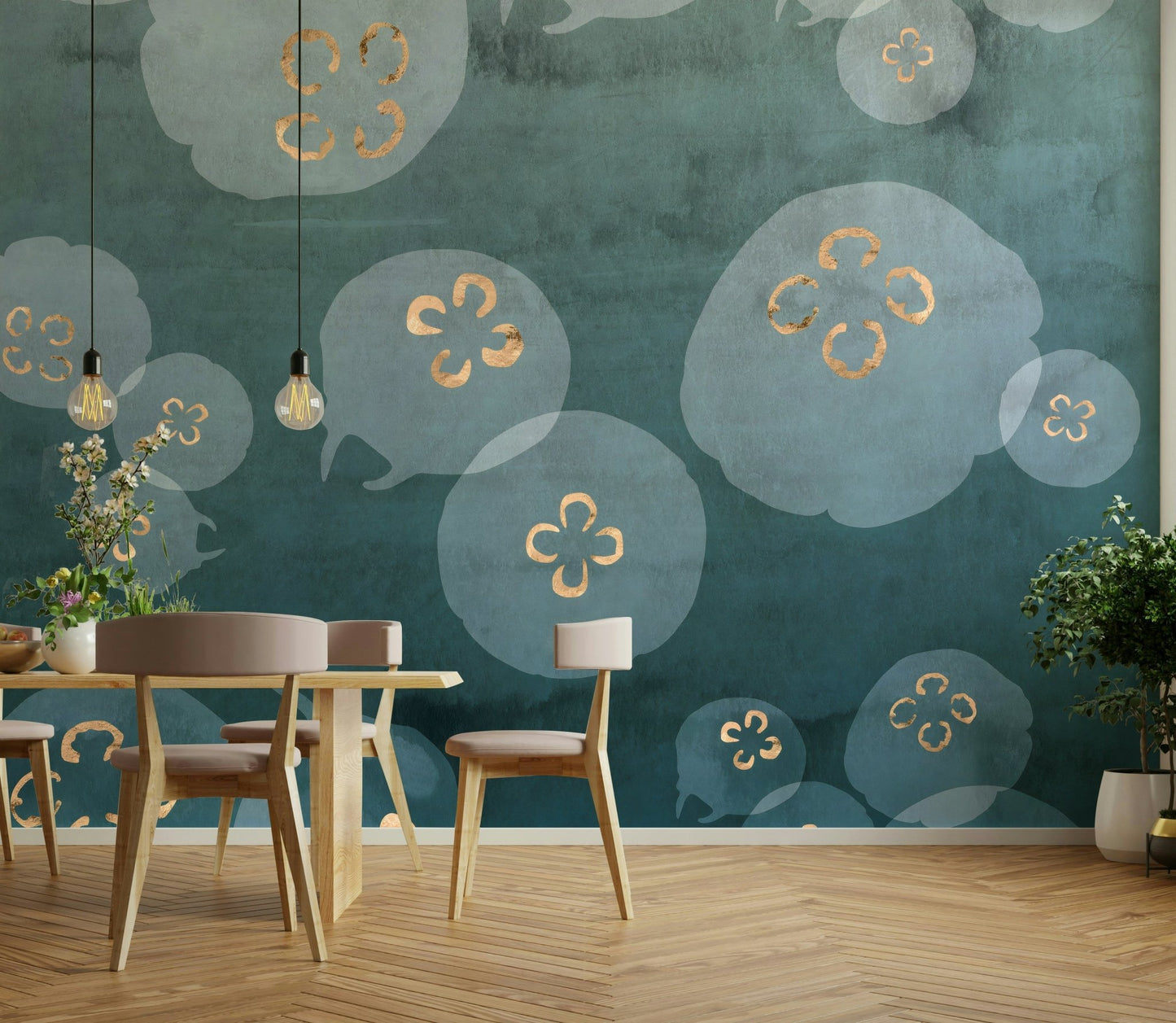 Watercolour jellyfish artwork with deep blue hues

