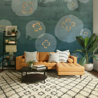 Artistic jellyfish mural with a watercolor effect

