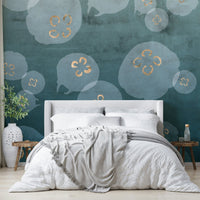 Unique petrol jellyfish mural for ocean-inspired spaces

