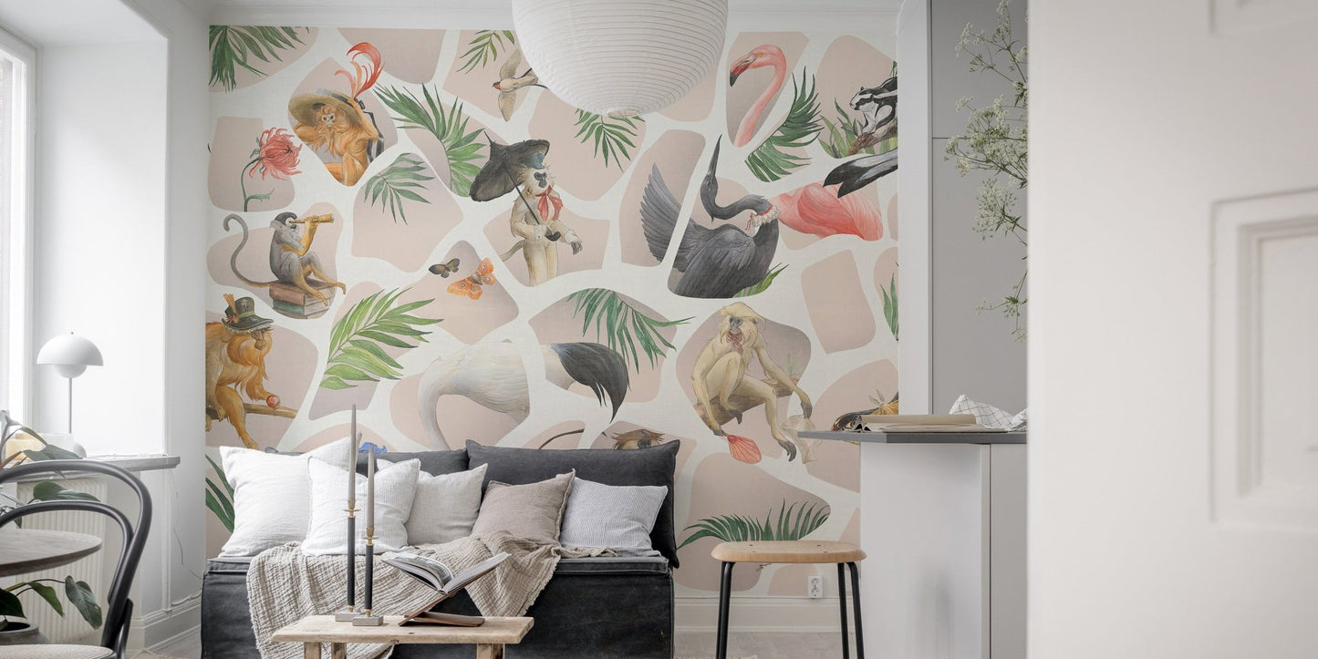 Pink monkey birds wallpaper
