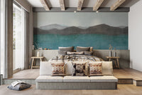 Serene mountain landscape wall mural
