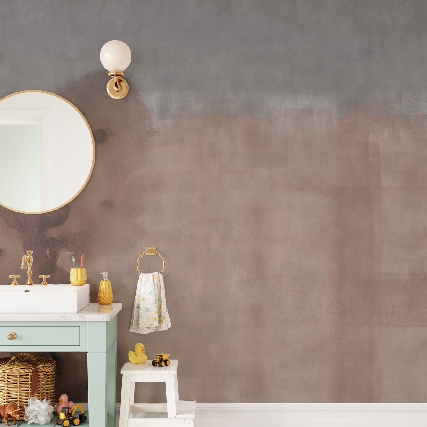 Red paint effect peel-and-stick wallpaper with watercolor vibes. A401
