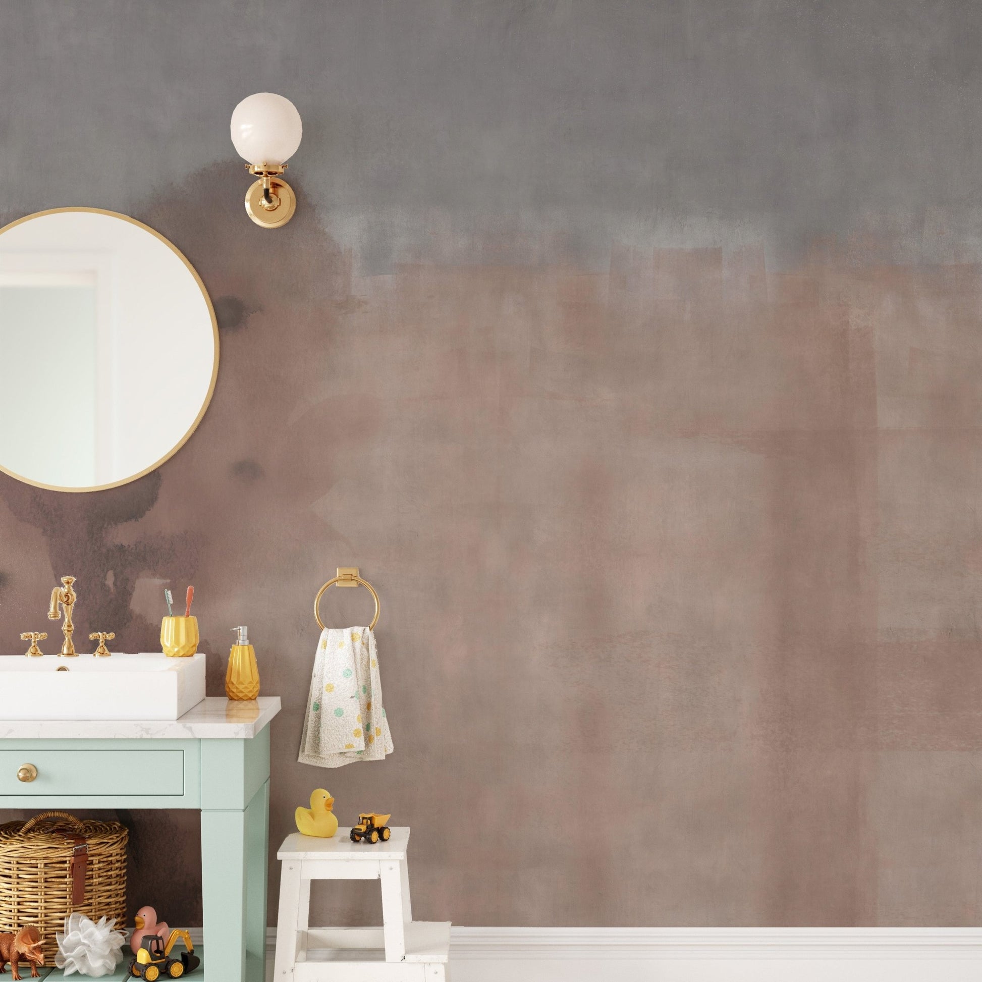 Red paint effect peel-and-stick wallpaper with watercolor vibes. A401
