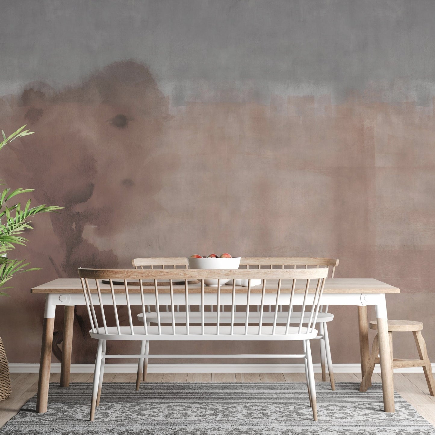Peel-and-stick wallpaper featuring a watercolor red paint design. A401
