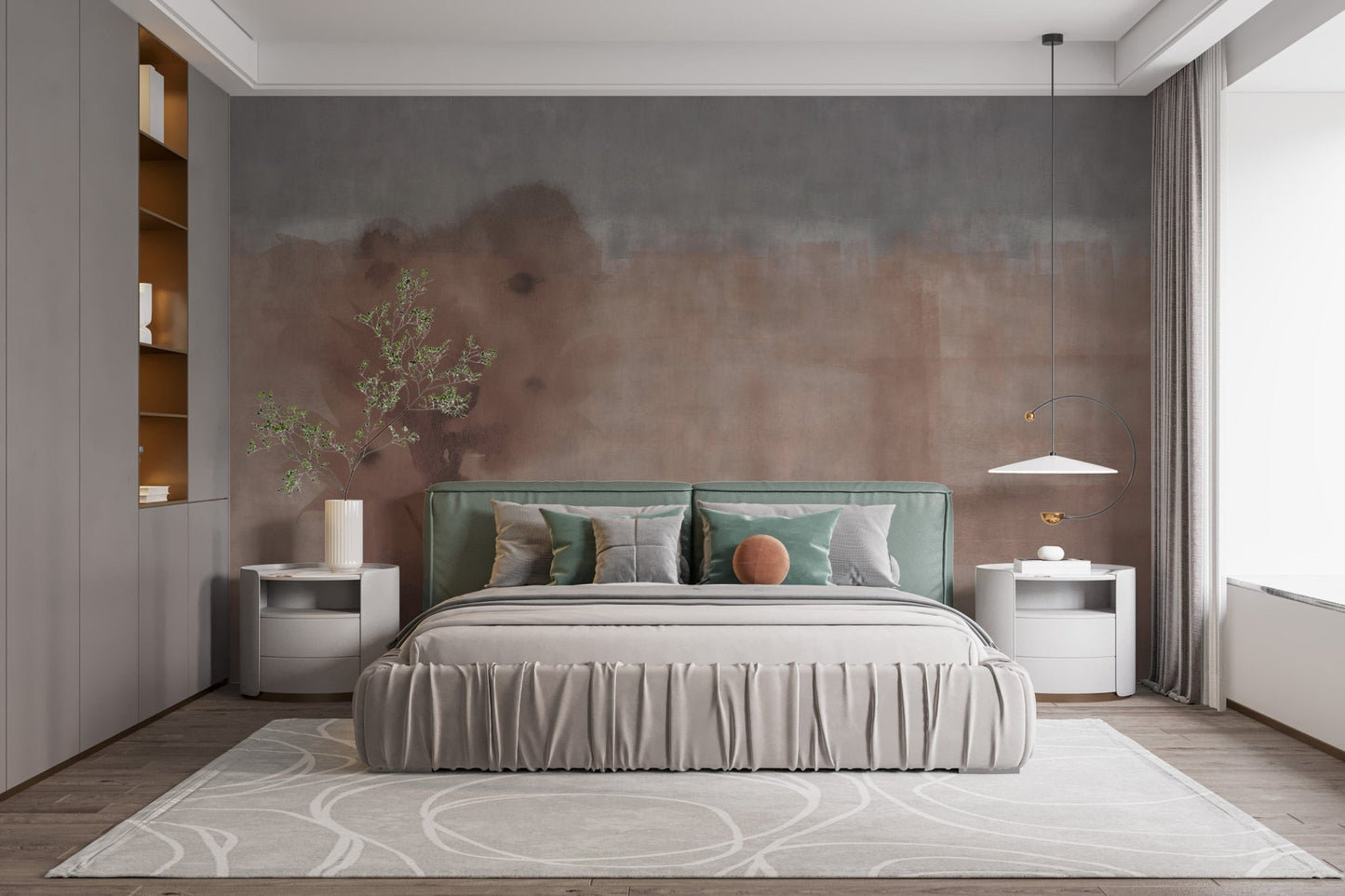 Red watercolor wallpaper with easy peel-and-stick application. A401
