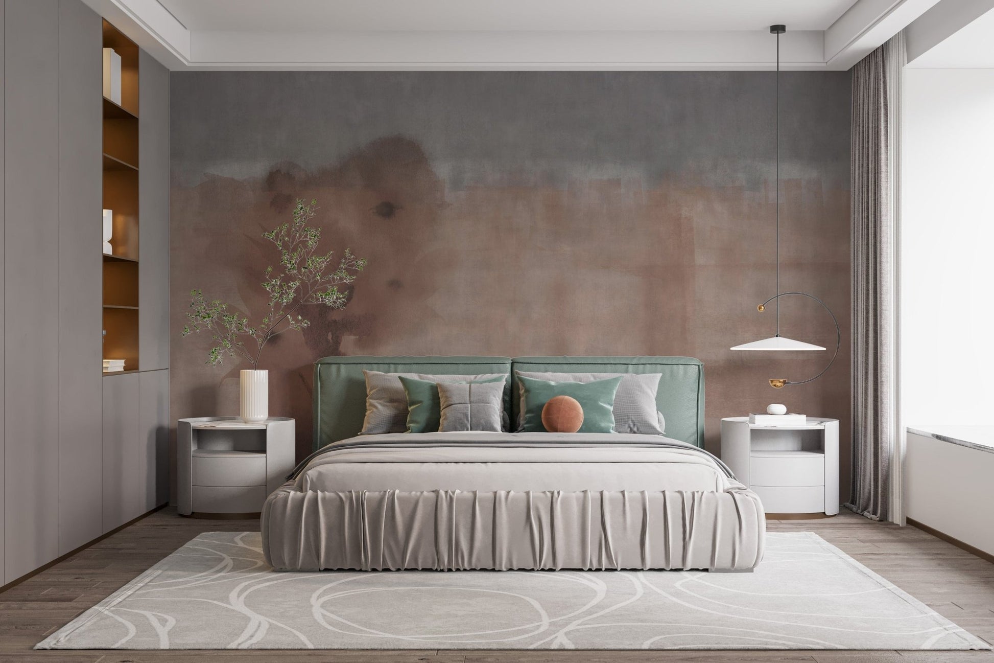 Red watercolor wallpaper with easy peel-and-stick application. A401
