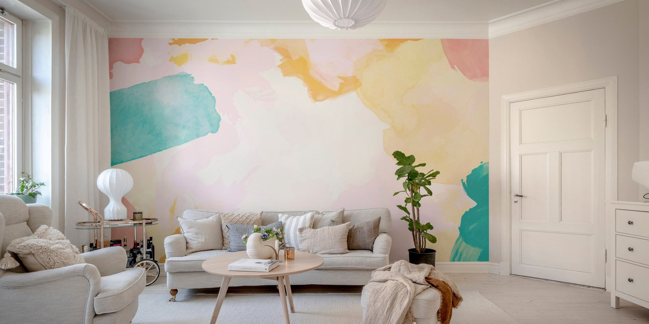 Soft watercolor shades wall mural
