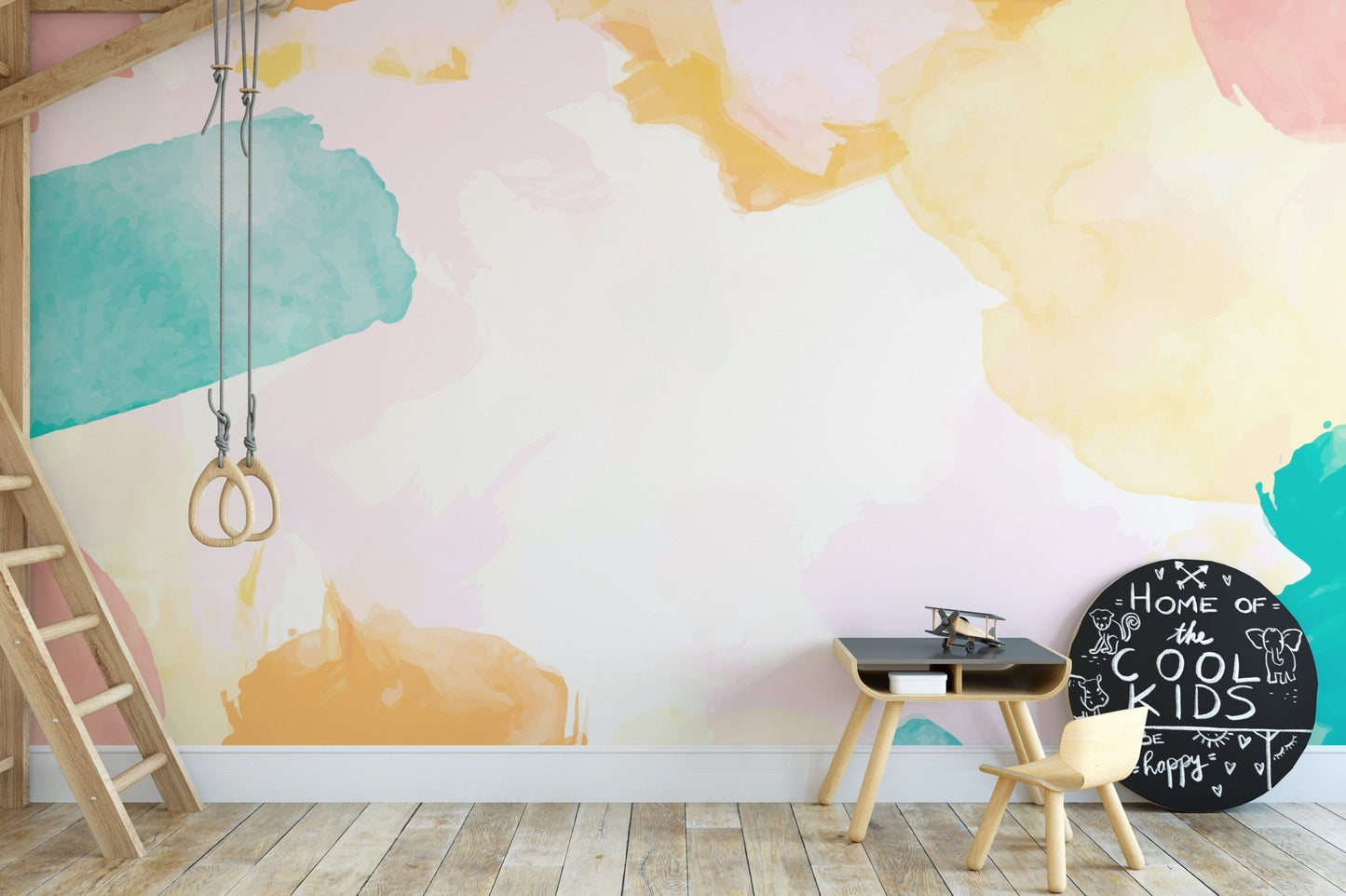 Abstract watercolor wall mural art
