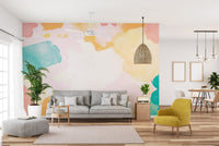 Modern watercolor shades wall design
