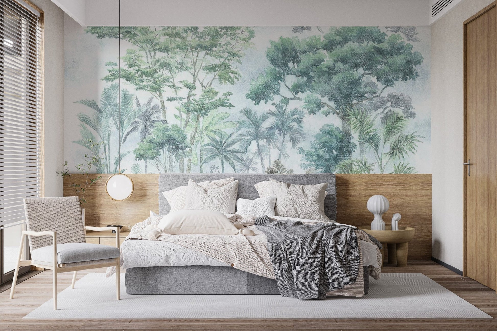 Watercolour Tropical Jungle Wallpaper for wall C550