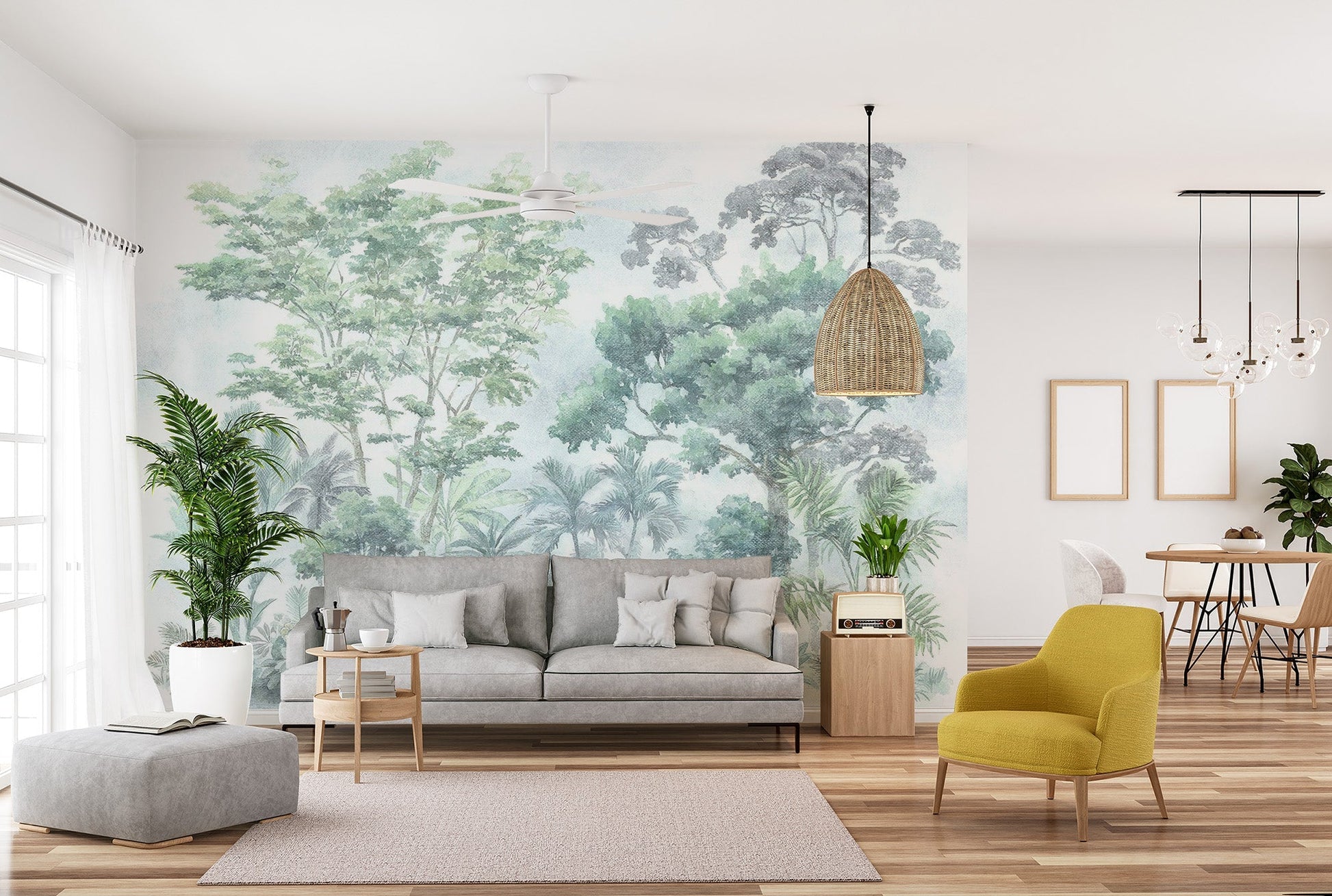Vibrant wallpaper featuring tropical jungle design C550
