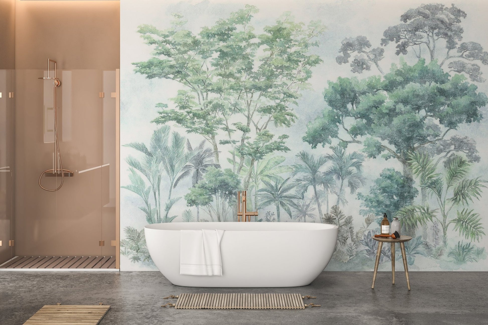 Watercolour Tropical Jungle Wallpaper for serene  C550
