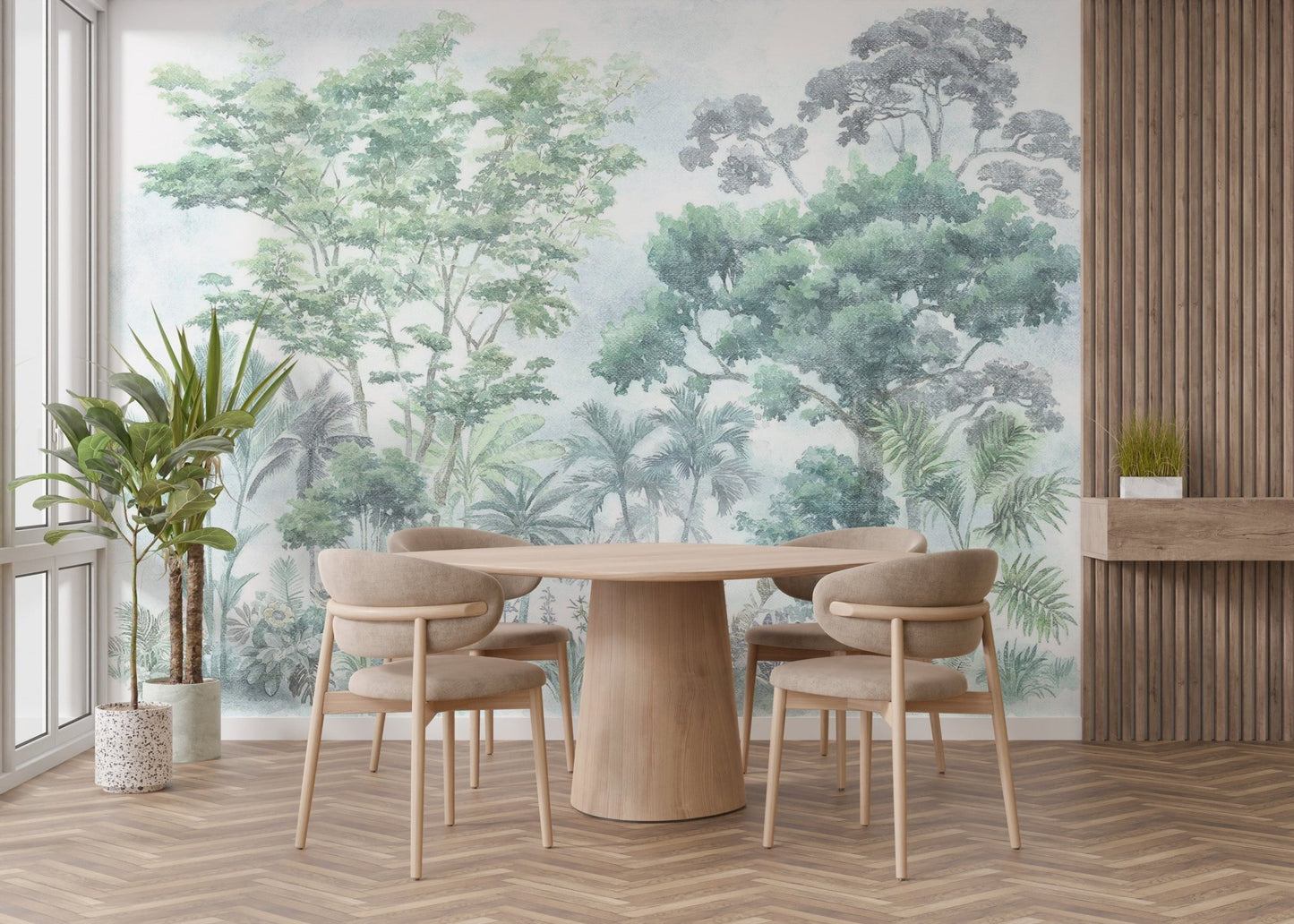 Decorative watercolour tropical jungle wallpaper product C550
