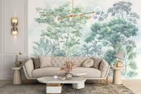 Watercolour-inspired jungle wallpaper with tropical  C550
