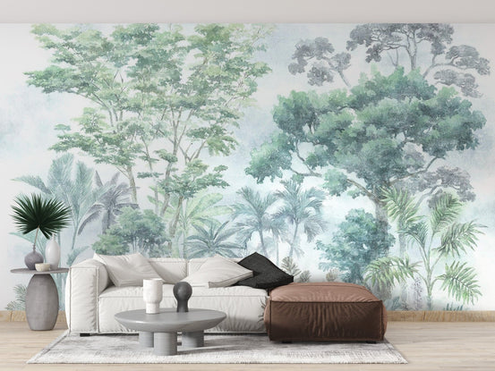 Watercolour Tropical Jungle Wallpaper for decor C550
