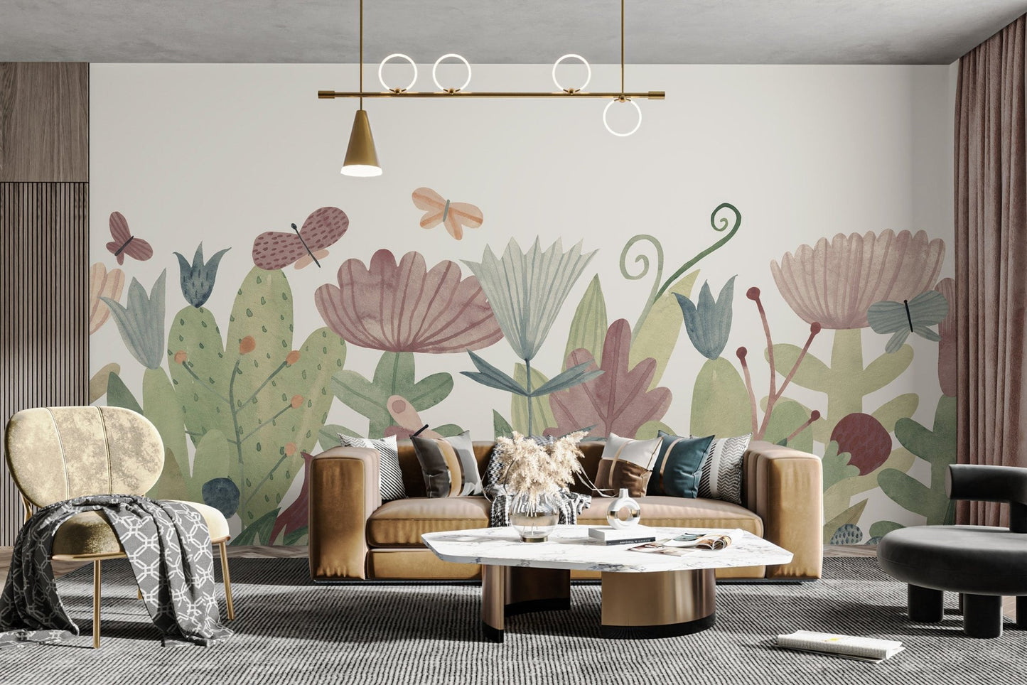 Watercolour Wildflower Wall Mural - Giffywalls