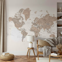 Abey watercolor world map decor for walls

