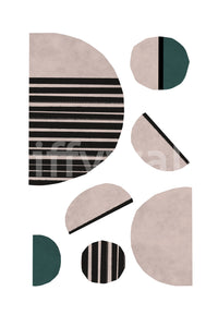 Abstract color block mural image

