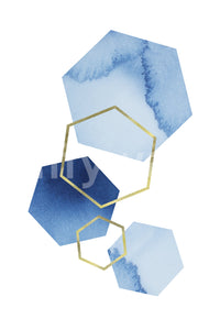 Luxury abstract blue gold wallpaper

