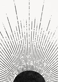 Sunburst ink pattern wall mural

