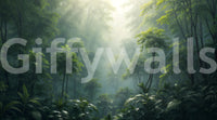 Deep forest green wall mural print

