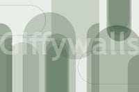 Subtle green arch geometry art

