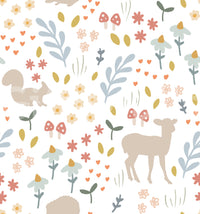 Woodland pattern with flora and fauna

