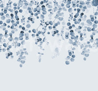 Elegant eucalyptus leaf blue print

