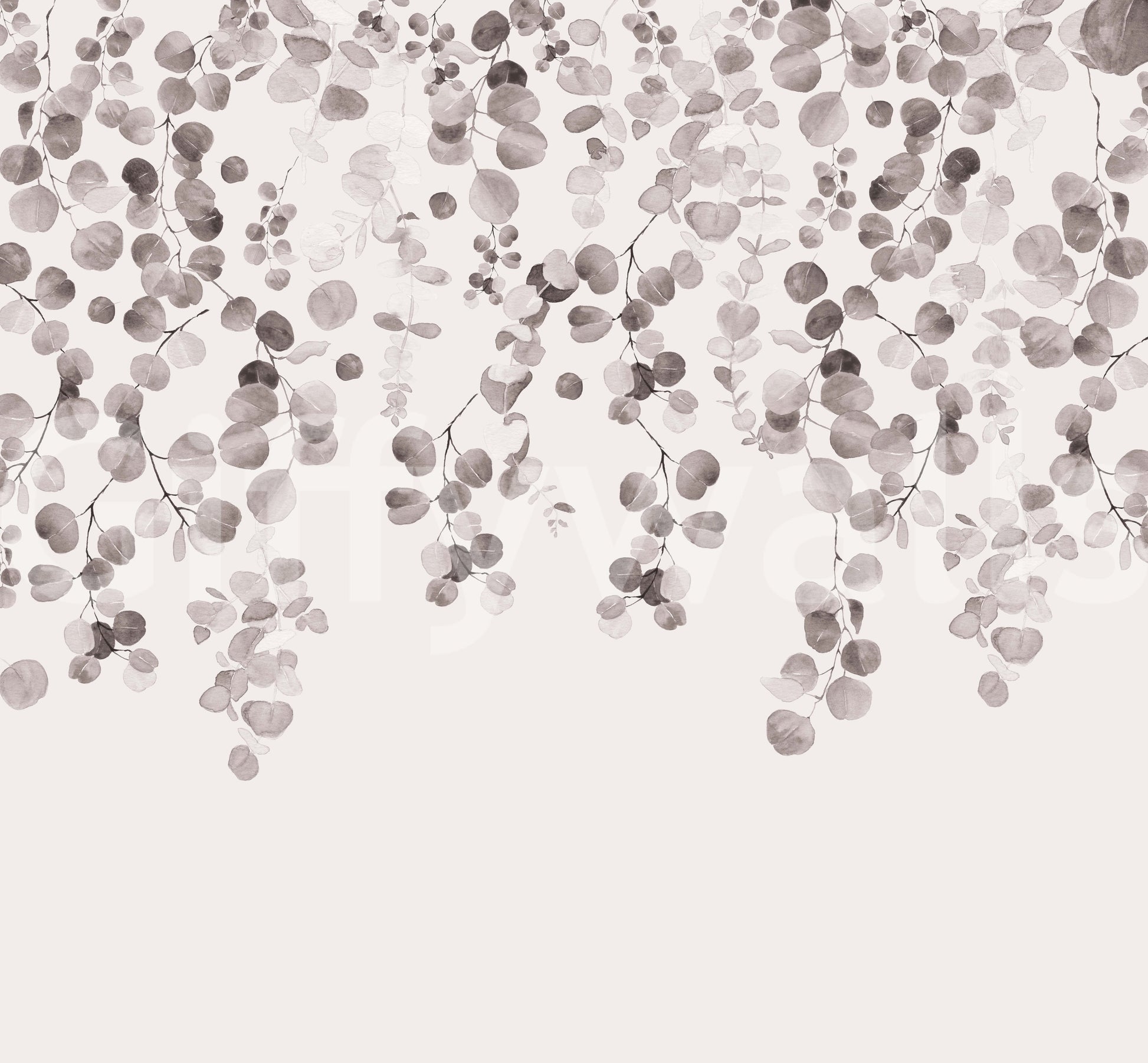 Earthy hanging leaves wall mural

