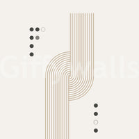 Neutral tones geometric flow mural

