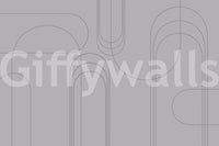 Clean curved line mural in charcoal

