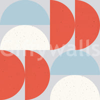 Neutral color block wall mural

