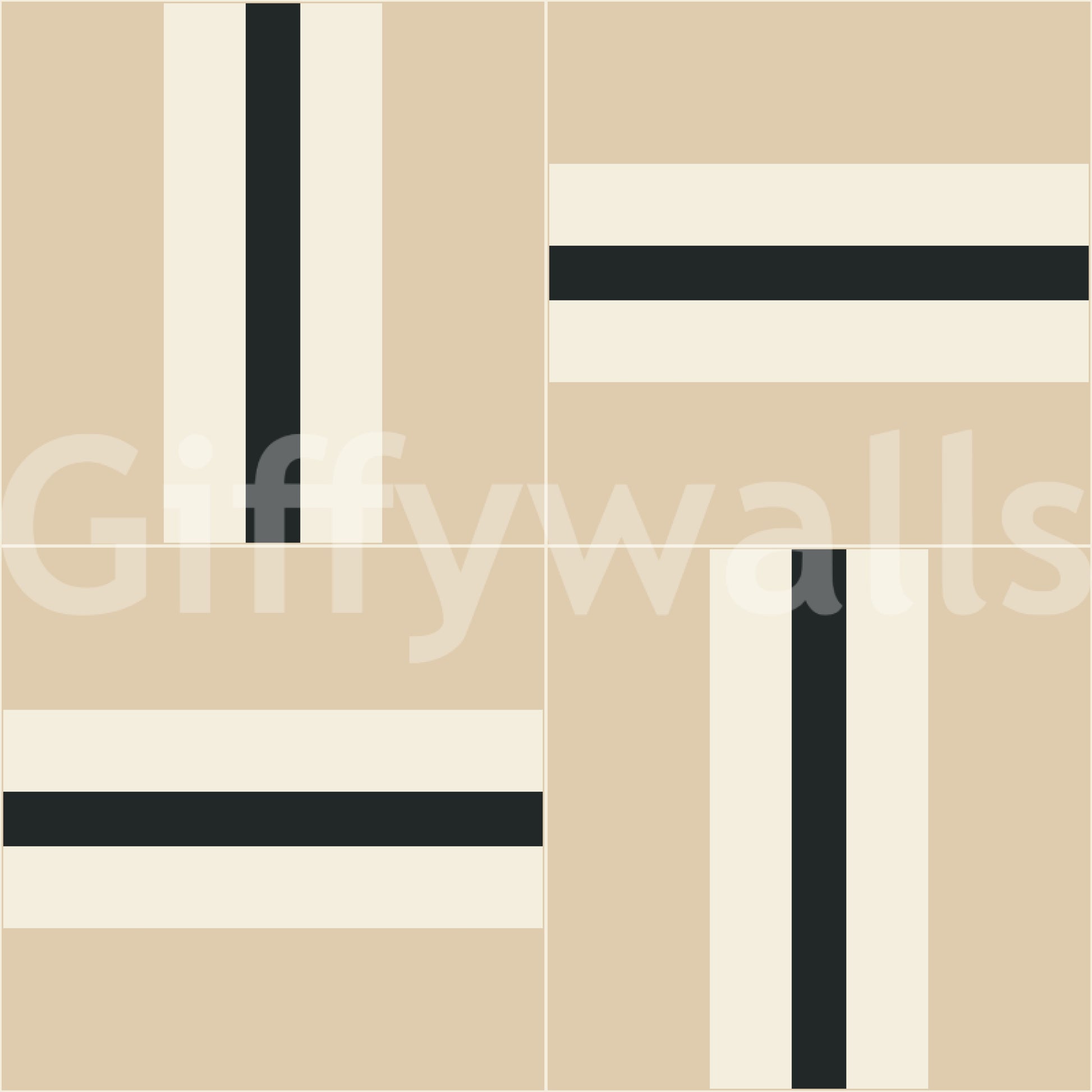 Linear beige and black stripe print

