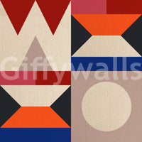 Stylish geometric canvas wallpaper in bold hues

