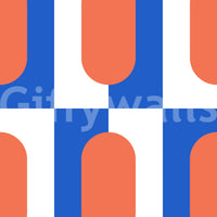 Fresh geometric coral blue wallpaper for interiors
