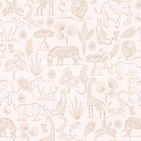 Safari adventure wallpaper on bedroom wall

