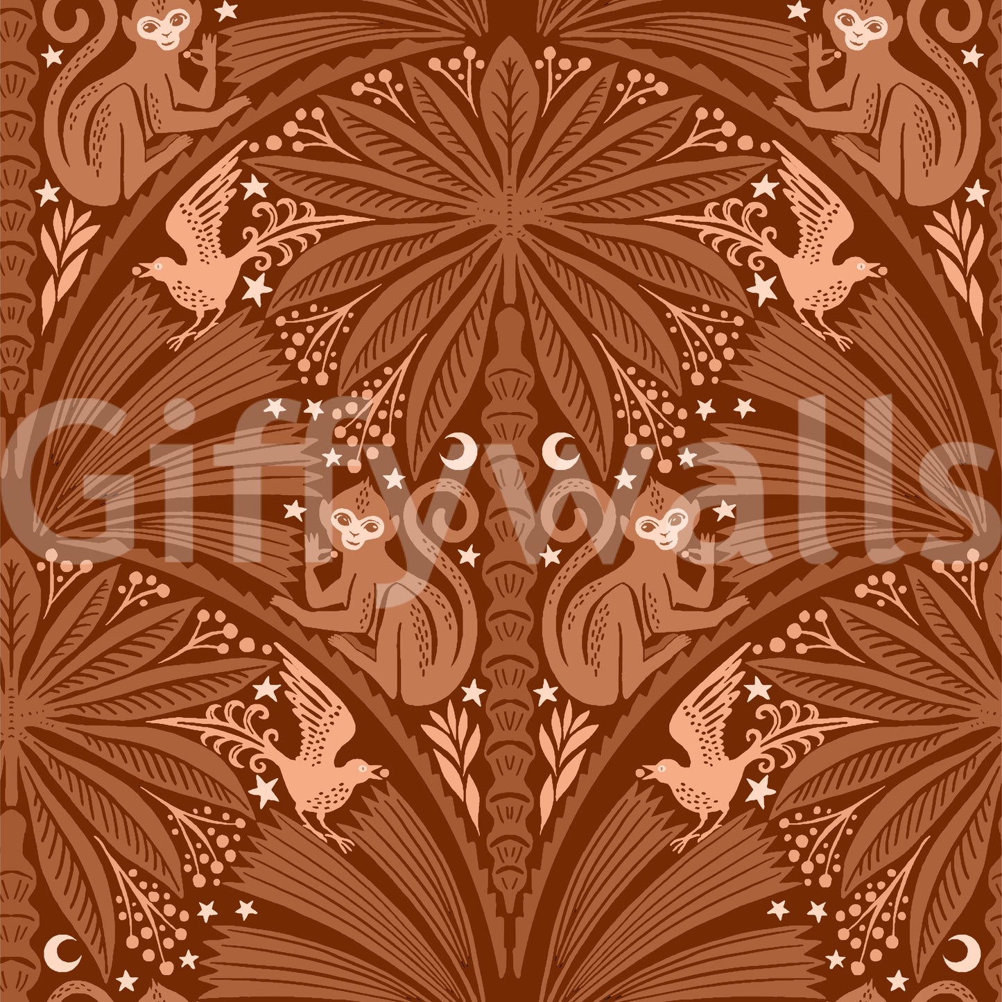 Wallpaper mural with jungle animals

